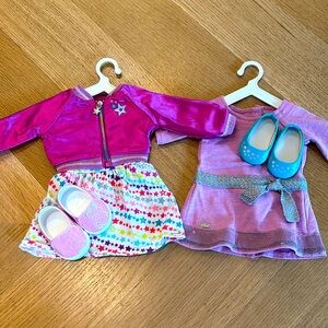 Set of two Retired American Girl Doll Truly Me outfits and shoes